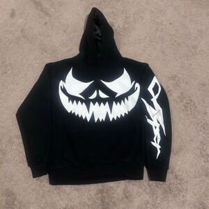 CVSPER Merch Pullover Hoodie Pumpkin Face Mens Small Satin Lined Hood‎